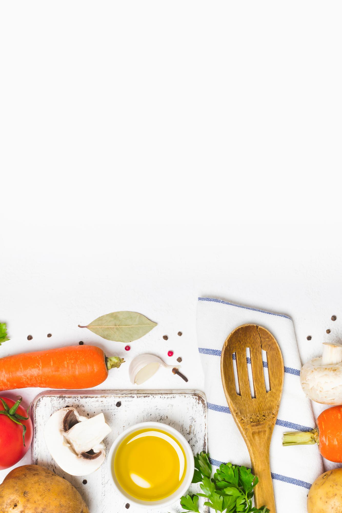 Bright kitchen counter with ingredients laid out